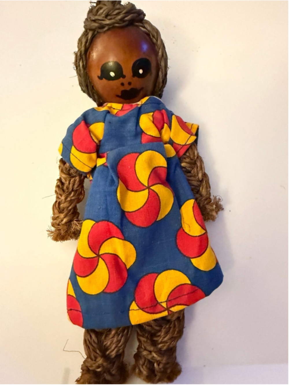 Vintage African Kenyan Sisal Rope Folk Art Doll Handmade Souvenir